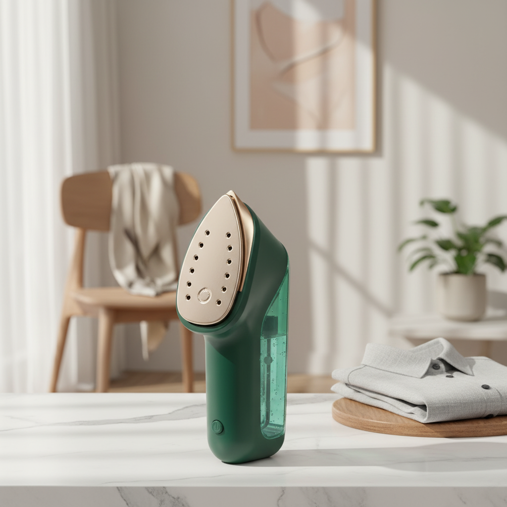 Handheld Portable Iron Steamer in elegant home setting
